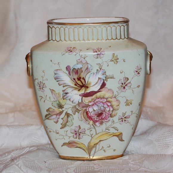 Vintage ROYAL OSBORNE England Pillow Vase Flowers Two Rings
